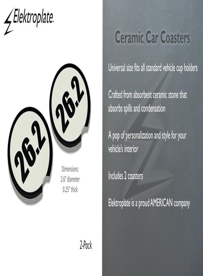 Elektroplate قواعد أكواب سيراميك للسيارات من إلكتروبليت ماراثون رانر 26.2 (قطر 2.6 بوصة) | مناسبة لجميع أنواع السيارات والشاحنات وسيارات الدفع الرباعي وغيرها | ماصة للماء، مانعة للانزلاق، متينة | طقم من قطعتين - Image 3